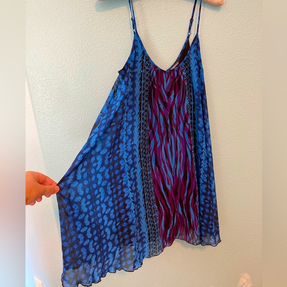 Blue Pattern Trapeze Dress from Express - Picture 4 of 8